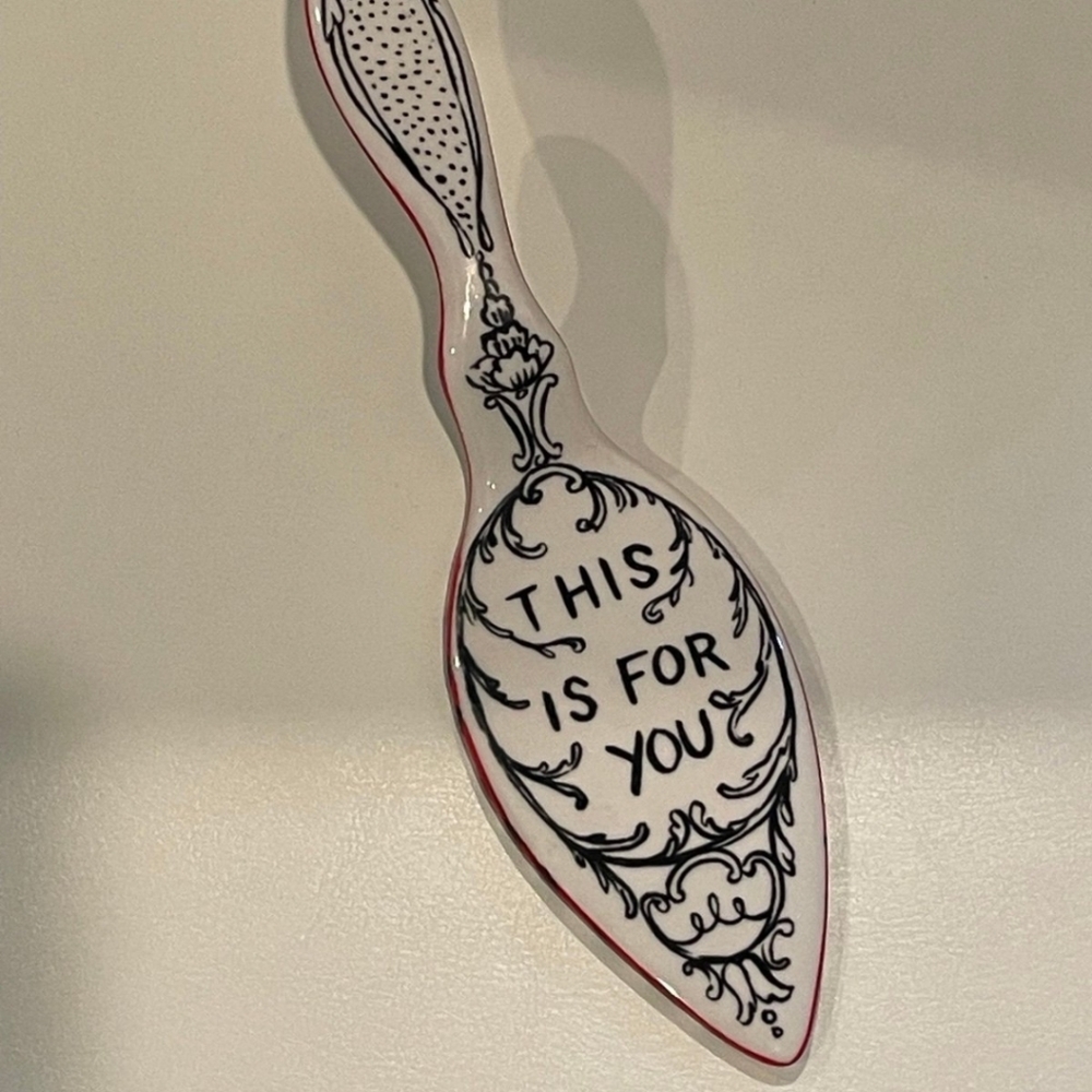 Anthropologie Boho Molly Hatch “This is For You” Ceramic Pie Cake Server